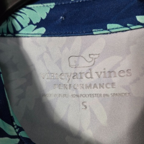 Vineyard Vines Polo Mens Small Blue‎ Floral Hawaiian Printed Performance Stretch - Picture 5 of 9